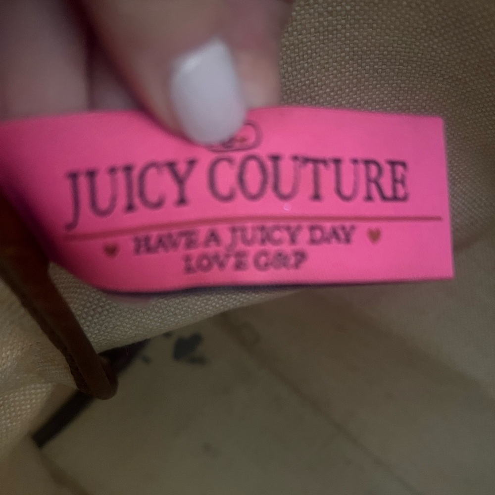 Juicy Couture Brown Monogram Stripe Tote - 17in x 14in x 6in - Picture 8 of 12